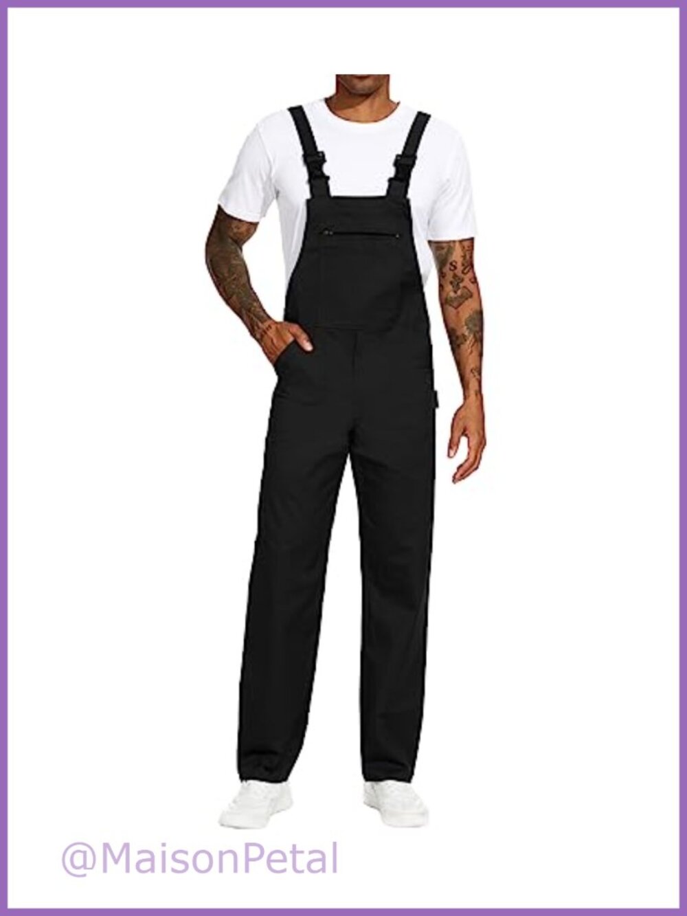 Men's Bib Overalls Workwear Lightweight Polycotton Jumpsuit for Painters